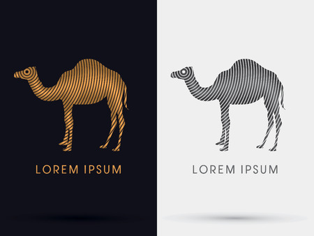 Gold Camel symbol icon graphic vector.のイラスト素材