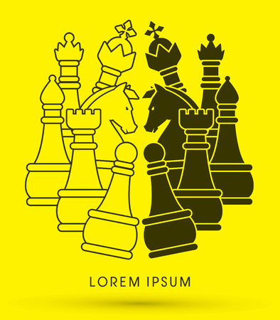 Chess Set  symbol icon graphic vector .のイラスト素材