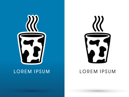 Hot Milk Glass logo symbol icon graphic vector.のイラスト素材