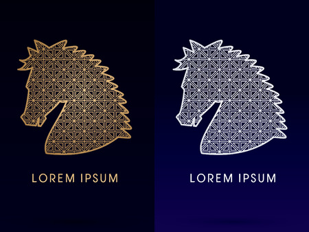 Horse head luxury logo graphic icon symbol vectorのイラスト素材