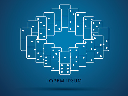 Outline Dominoes logo symbol icon graphic vector.のイラスト素材