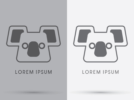Cute koala bear face designed using out line square shape cartoon logo symbol icon graphic vector.のイラスト素材