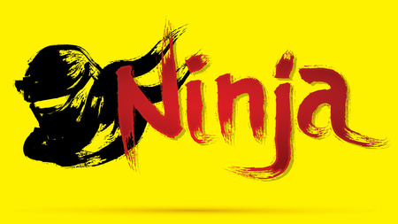 Ninja font text designed using grunge brush graphic vectorのイラスト素材