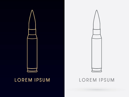 Outline Bullet designed using gold  and black line color icon symbol icon graphic vector.のイラスト素材