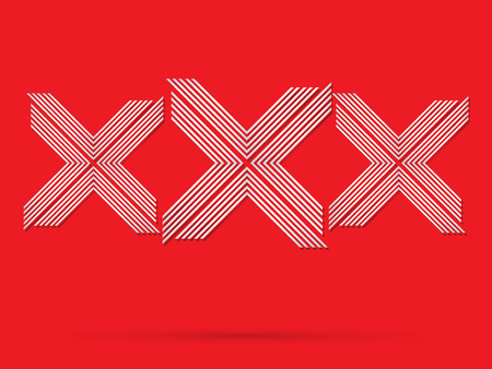 XXX designed using line on red background sign logo symbol icon graphic vector.のイラスト素材