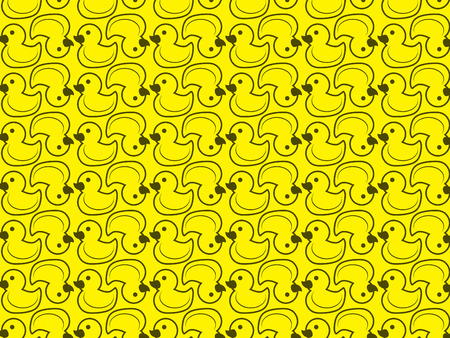 Pattern Background Yellow duck Cartoon cute logo symbol icon graphic vector.のイラスト素材