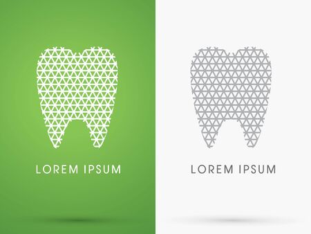 Abstract Tooth, Dental Medicine, designed using white triangle, sign ,logo, symbol, icon, graphic, vector.のイラスト素材