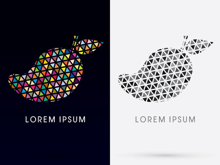 Mosaic Mango, sign, logo, symbol, icon, graphic, vector.のイラスト素材
