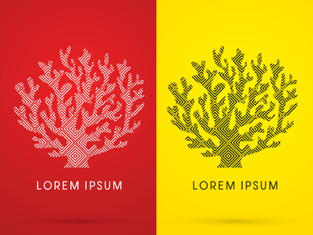 Coral sign graphic vector. Designed using black and white geometric line .のイラスト素材