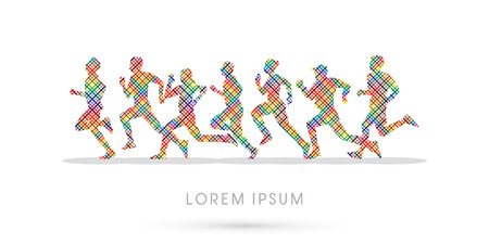 Running , Marathon, designed using colorful line, graphic, vector.のイラスト素材