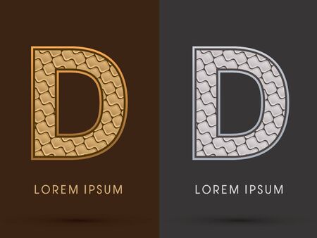 D ,Abstract Font, Text, Typography, concept  luxury gold and silver pattern, graphic vectorのイラスト素材