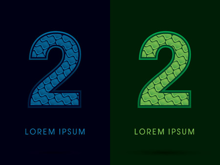 2 , Abstract Font, Text, Typography, concept luxury natural blue and green, pattern, graphic vectorのイラスト素材