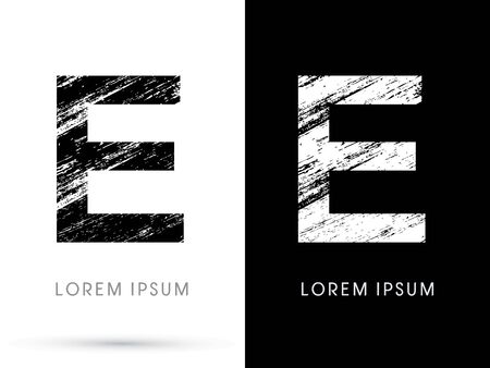 E ,Font grunge destroy graphicのイラスト素材