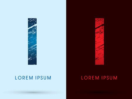 I ,Font Cool and Hot, Ice and Fire grunge destroy graphicのイラスト素材