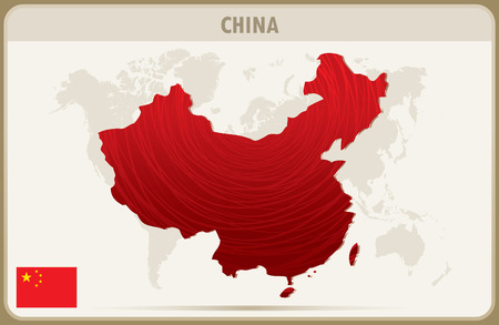 CHINA map graphic vector.のイラスト素材