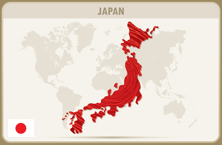 JAPAN map graphic vector.のイラスト素材