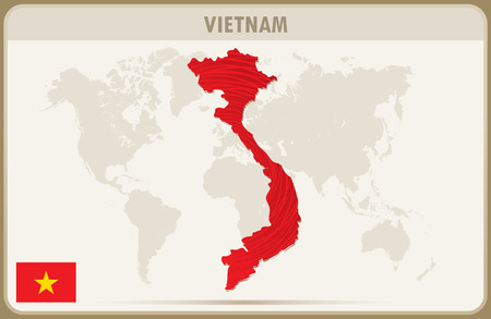 VIETNAM  map graphic vector.のイラスト素材