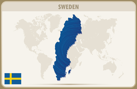 SWEDEN  map graphic vector.のイラスト素材