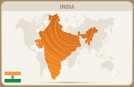 INDIA map graphic vector.のイラスト素材