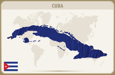 CUBA map graphic vector.のイラスト素材