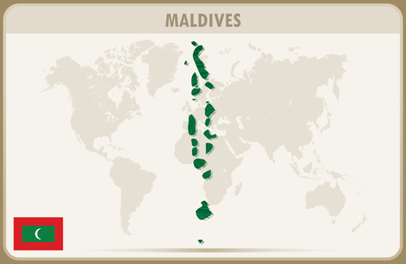 MALDIVES  map graphic vector.のイラスト素材