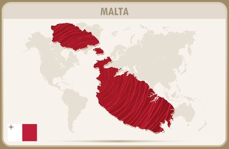 MALTA map graphic vector.のイラスト素材