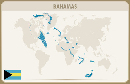 BAHAMAS map graphic vector.のイラスト素材