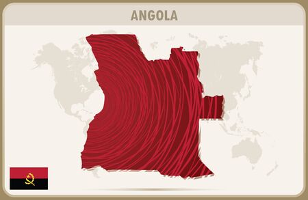 ANGOLA map graphic vector.のイラスト素材