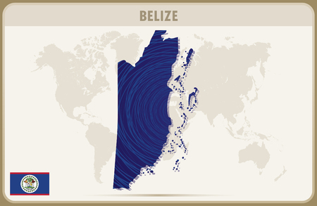 BELIZE map graphic vector.のイラスト素材