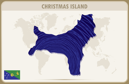 CHRISTMAS ISLAND map graphic vector.のイラスト素材