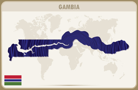 GAMBIA map graphic vector.のイラスト素材