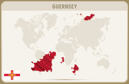 GUERNSEY map graphic vector.のイラスト素材