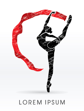 Ballet dance, designed using grunge brush graphic vector.のイラスト素材