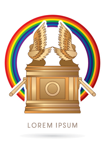 Ark of the Covenant. on rainbows graphic vector.のイラスト素材