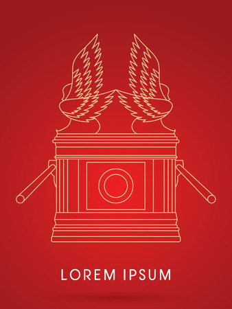 Ark of the Covenant. outline graphic vector.のイラスト素材