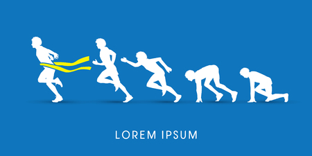 The process of running, silhouette graphic vectorのイラスト素材