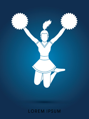 Cheerleader jumping graphic vectorのイラスト素材