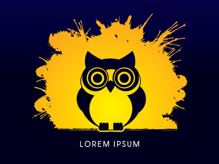 Owl, designed using splash brush graphic vector.のイラスト素材