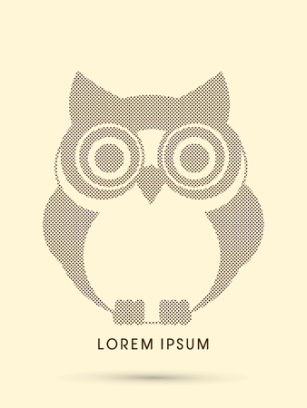 Owl, designed using dot and spot graphic vector.のイラスト素材