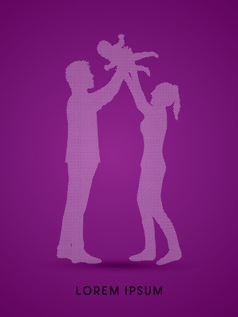 Family love designed using dot and spots graphic vector.のイラスト素材