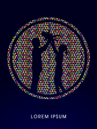 Family love designed using colorful mosaic graphic vector.のイラスト素材
