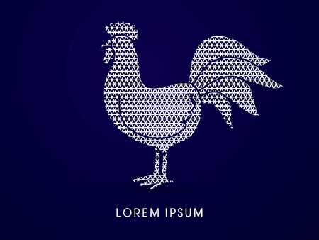 Chicken designed using line triangle pattern graphic vectorのイラスト素材