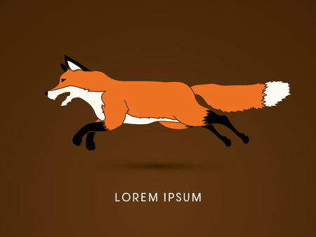 Fox Running graphic vector.のイラスト素材