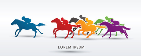 Horse racing ,Horse with jockey,graphic vector.のイラスト素材