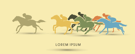 Horse racing ,Horse with jockey graphic vector.のイラスト素材