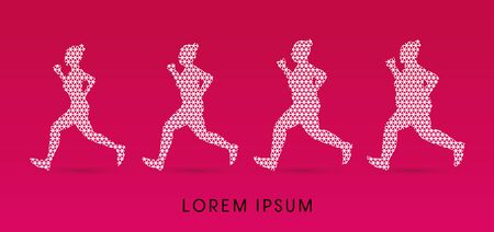 Fat woman turning into Thin designed using geometric pattern graphic vector.のイラスト素材