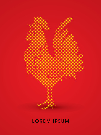 Cock designed using dots and spots graphic vector.のイラスト素材