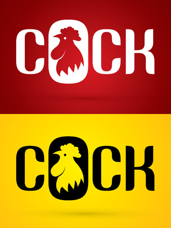 Cock designed on grunge splash brush background graphic vector.のイラスト素材