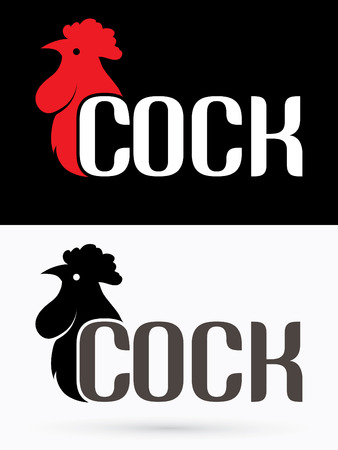 Cock designed on grunge splash brush background graphic vector.のイラスト素材