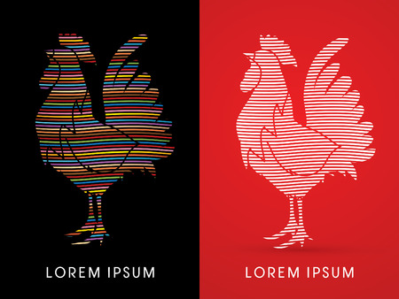 Cock designed using colorful brush graphic vector.のイラスト素材